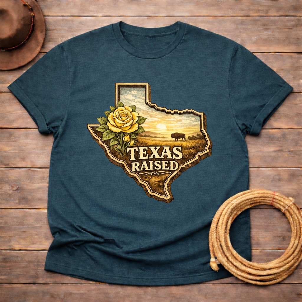 Raised in Texas Yellow Rose T-shirt