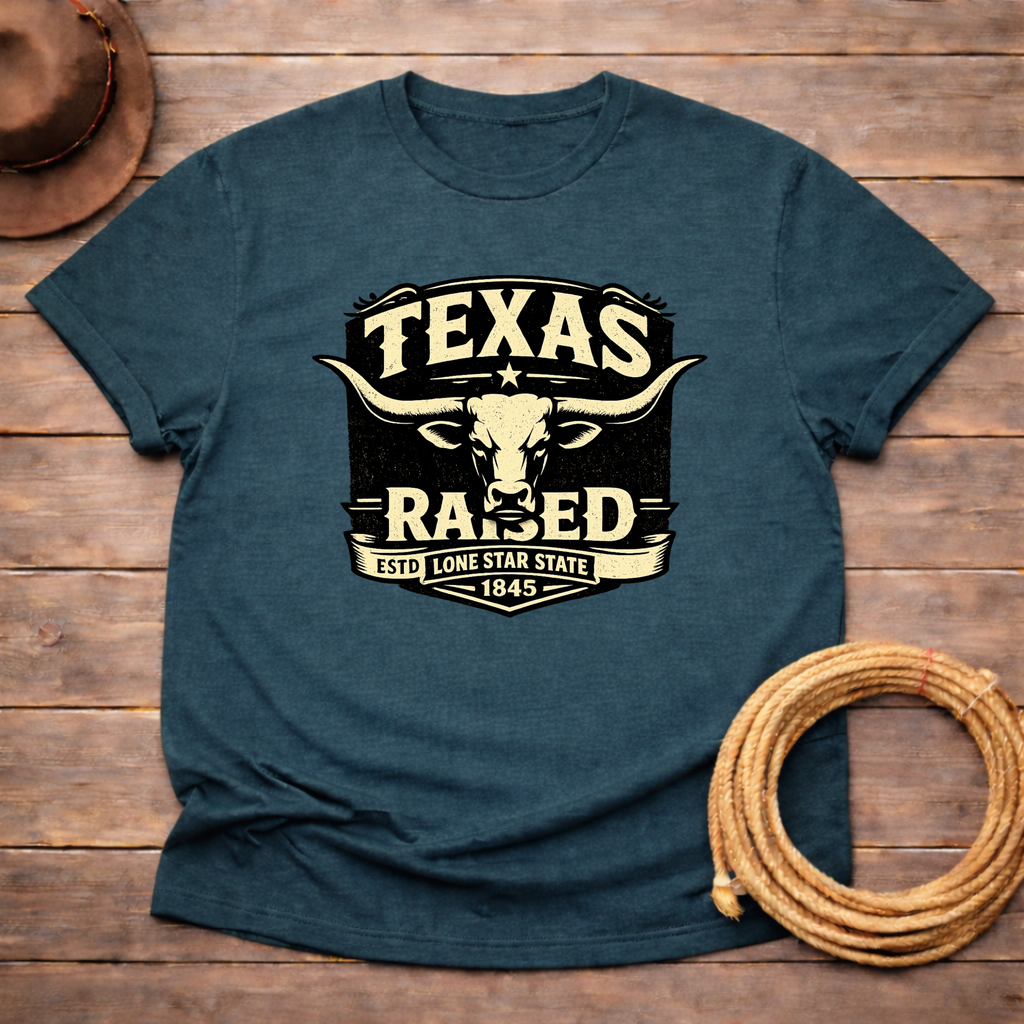 Texas Raised Longhorn Badge T-shirt