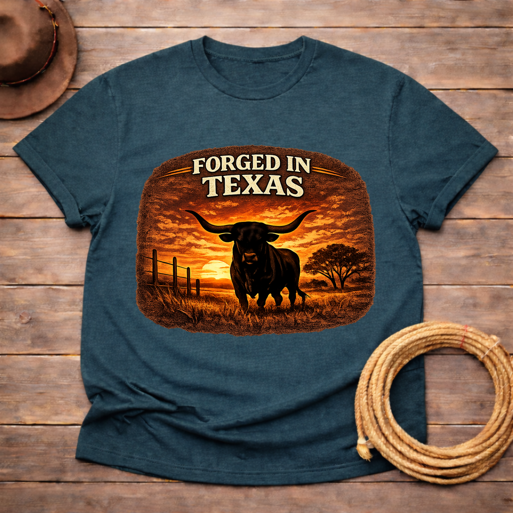 Forged in Texas Longhorn Sunset T-shirt