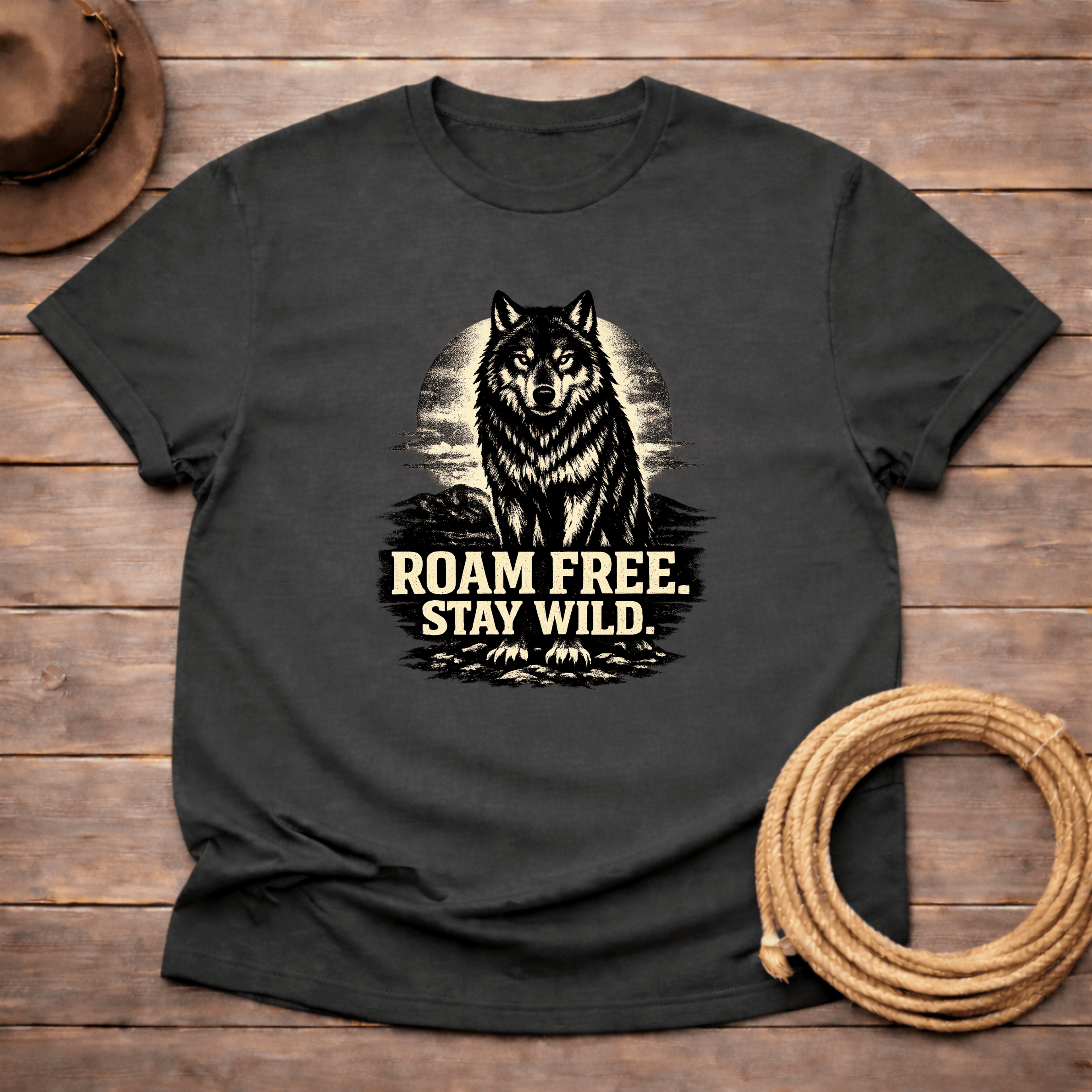 Roam Free Stay Wild Wolf T-shirt
