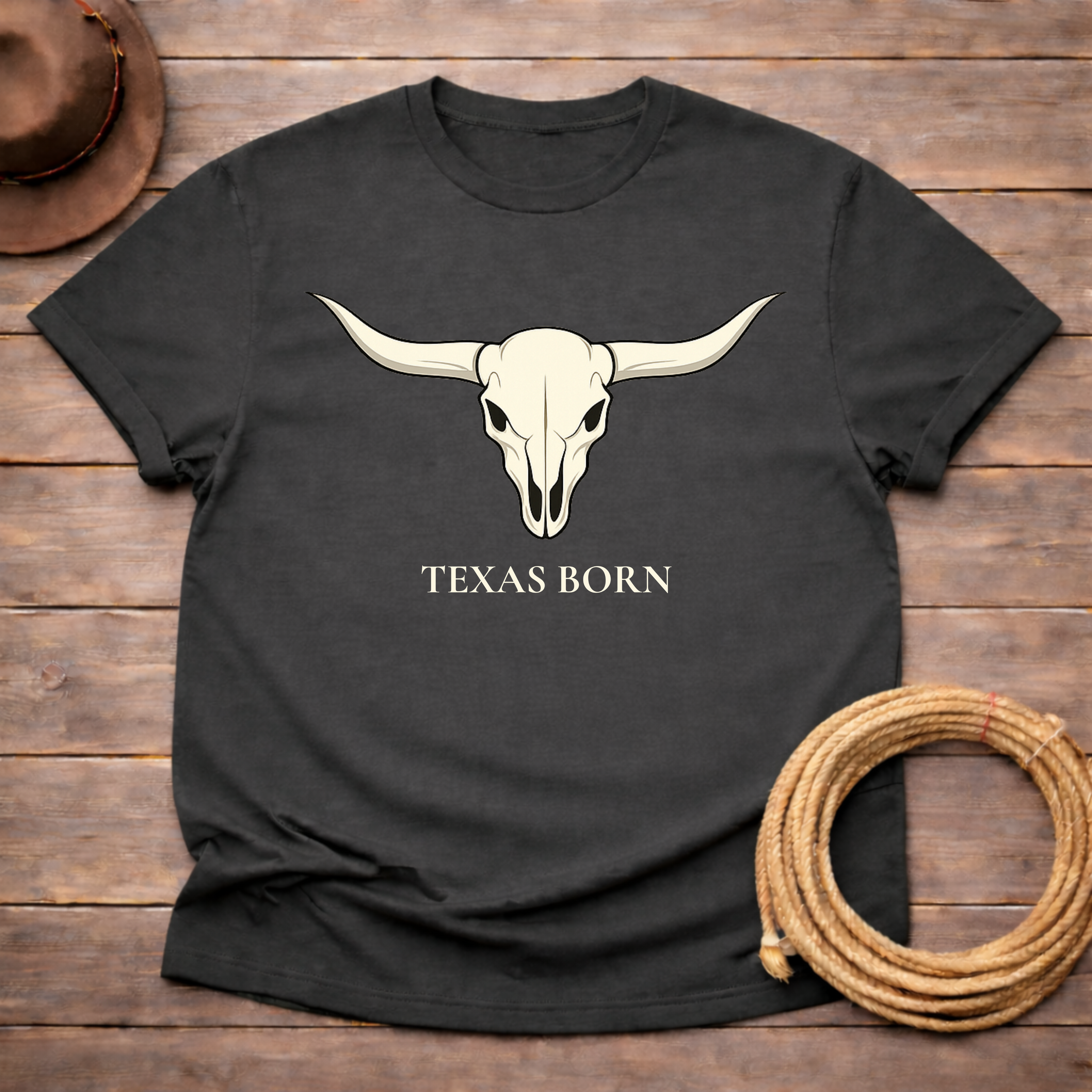 Texas Born Longhorn Skull T-shirt