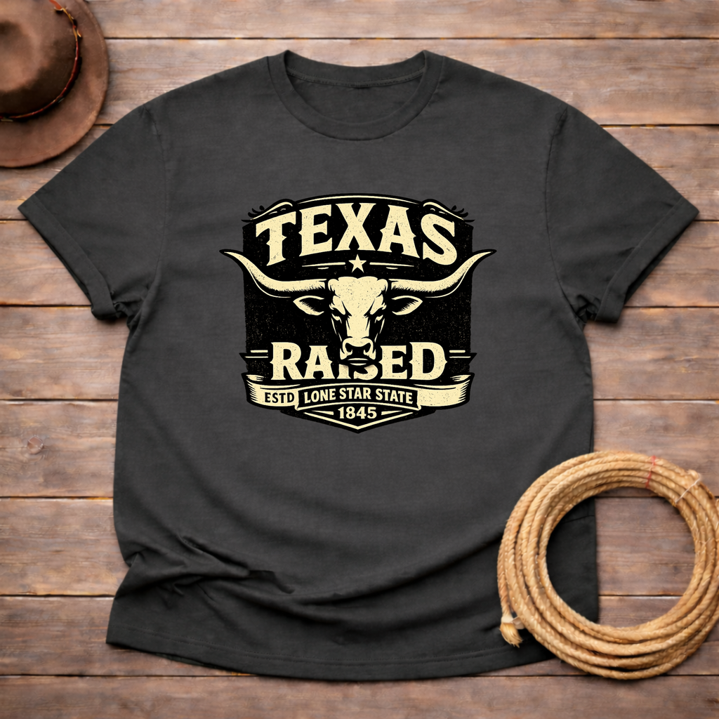 Texas Raised Longhorn Badge T-shirt