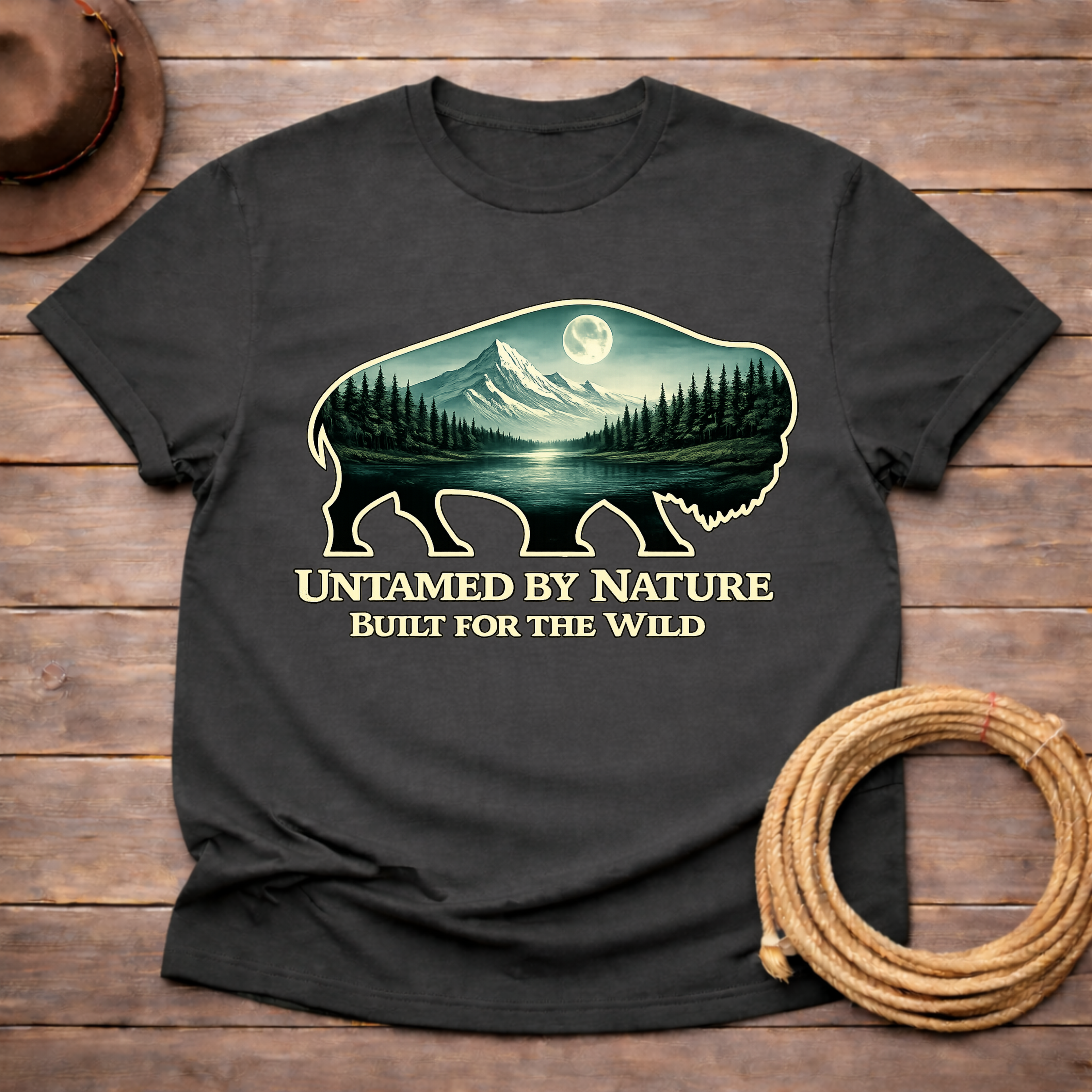 Untamed By Nature Buffalo Moon T-shirt