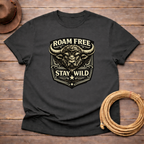 Roam Free Stay Wild Buffalo Head T-shirt