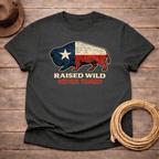 Raised Wild Buffalo Texas Flag T-shirt