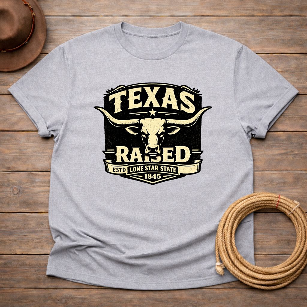 Texas Raised Longhorn Badge T-shirt