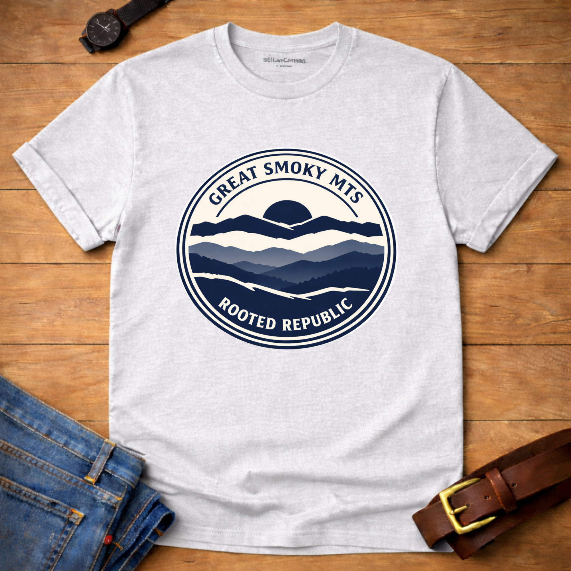 Great Smokey Mts Badge T-shirt