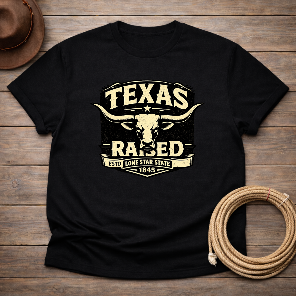 Texas Raised Longhorn Badge T-shirt