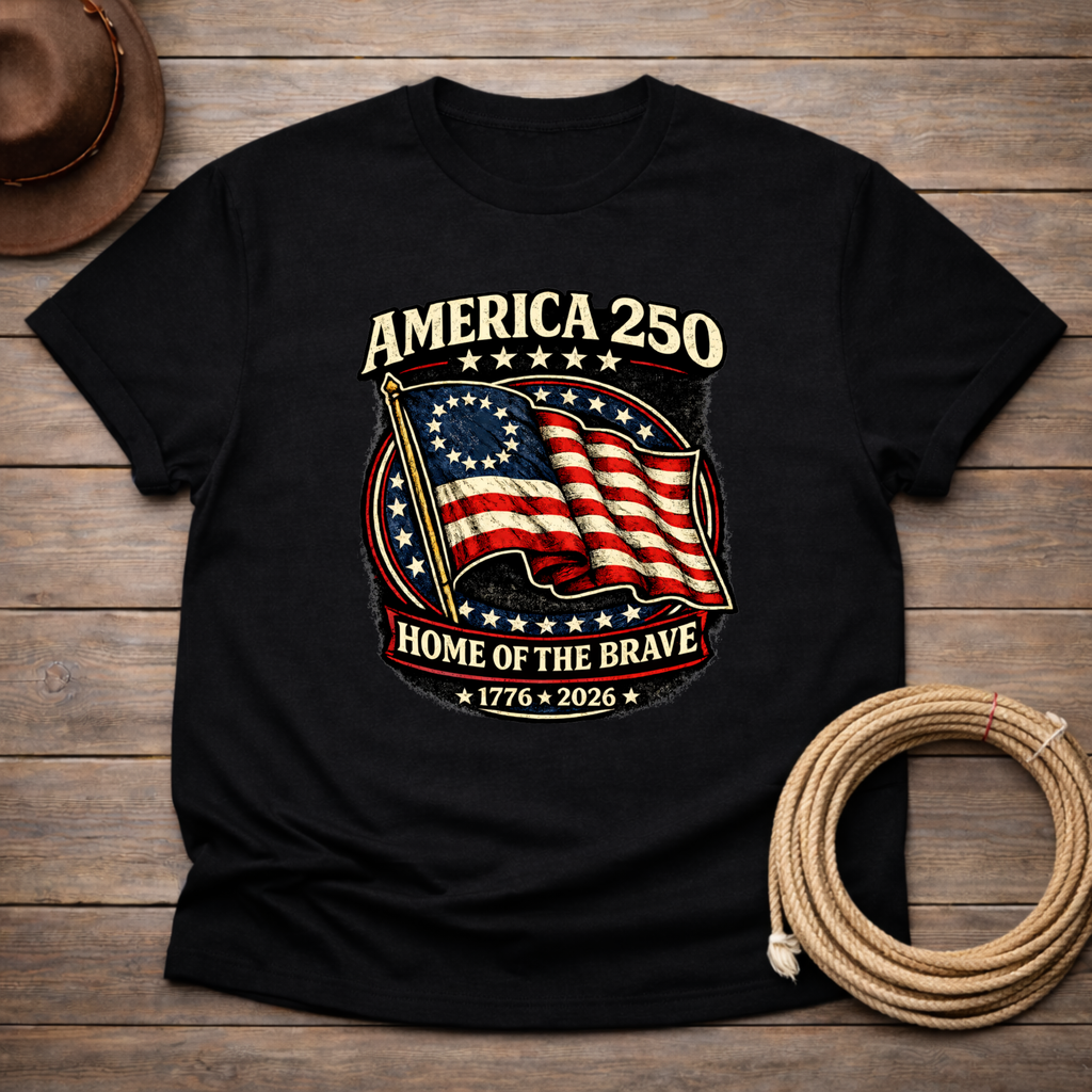 America 250 Home of the Brave Flag T-shirt