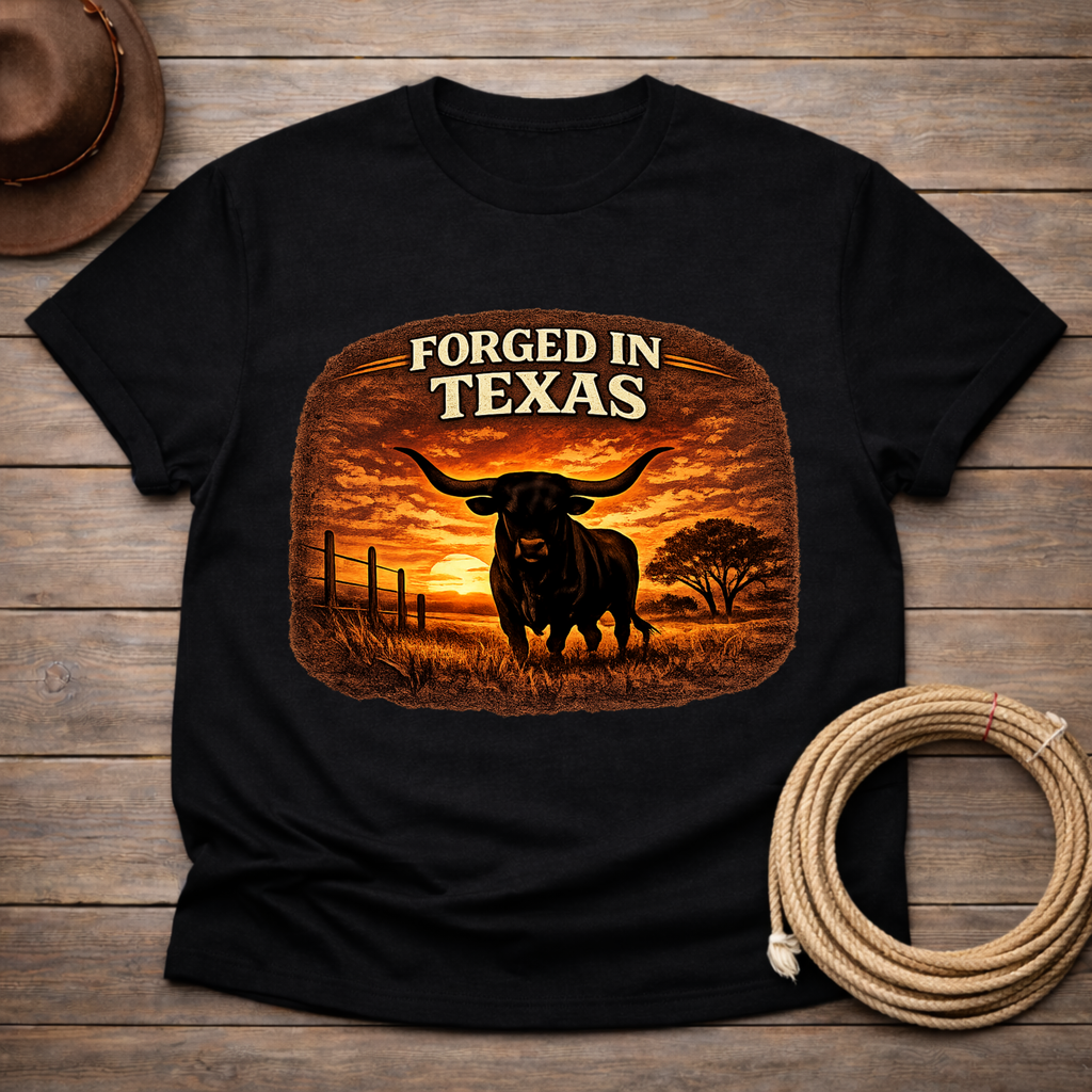Forged in Texas Longhorn Sunset T-shirt