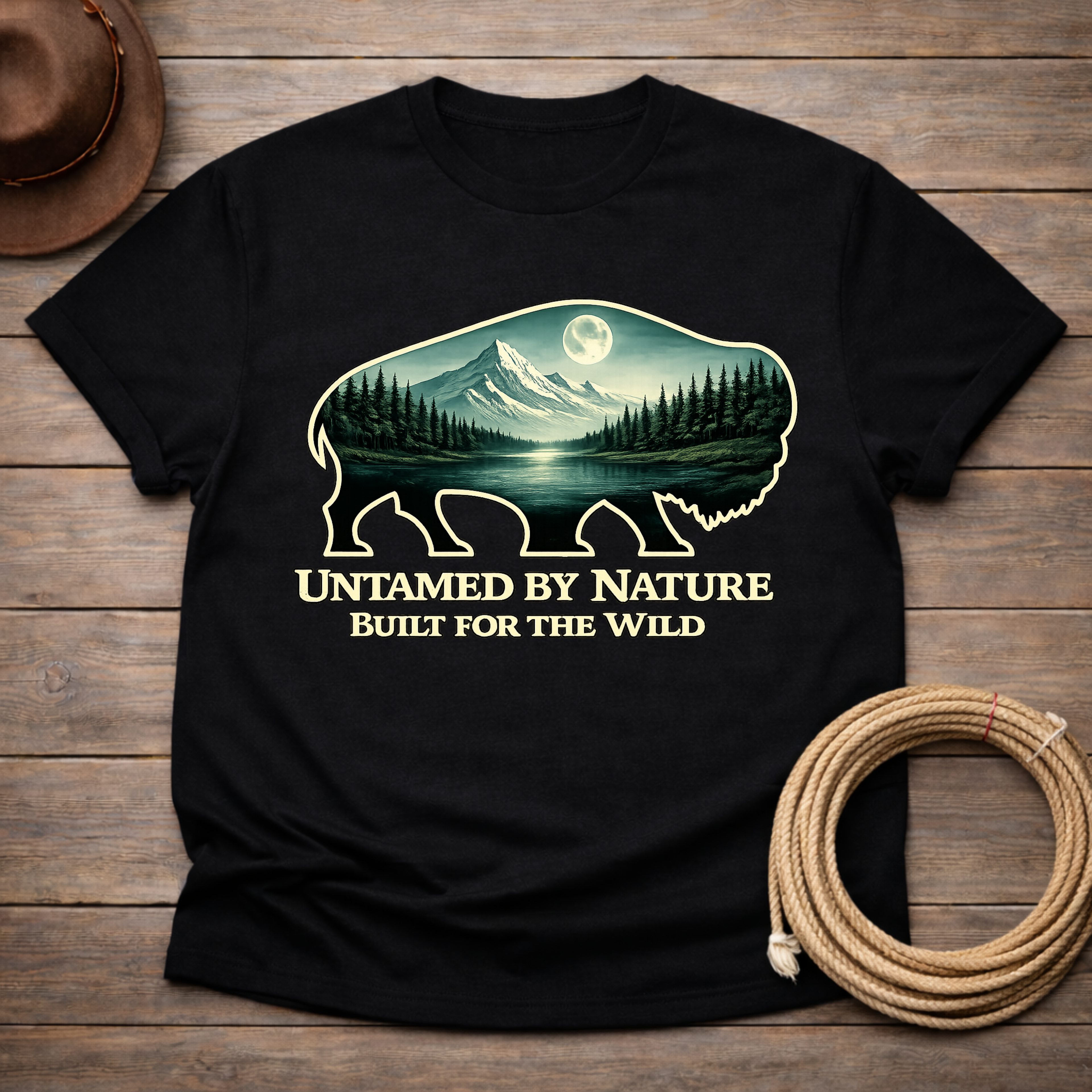 Untamed By Nature Buffalo Moon T-shirt