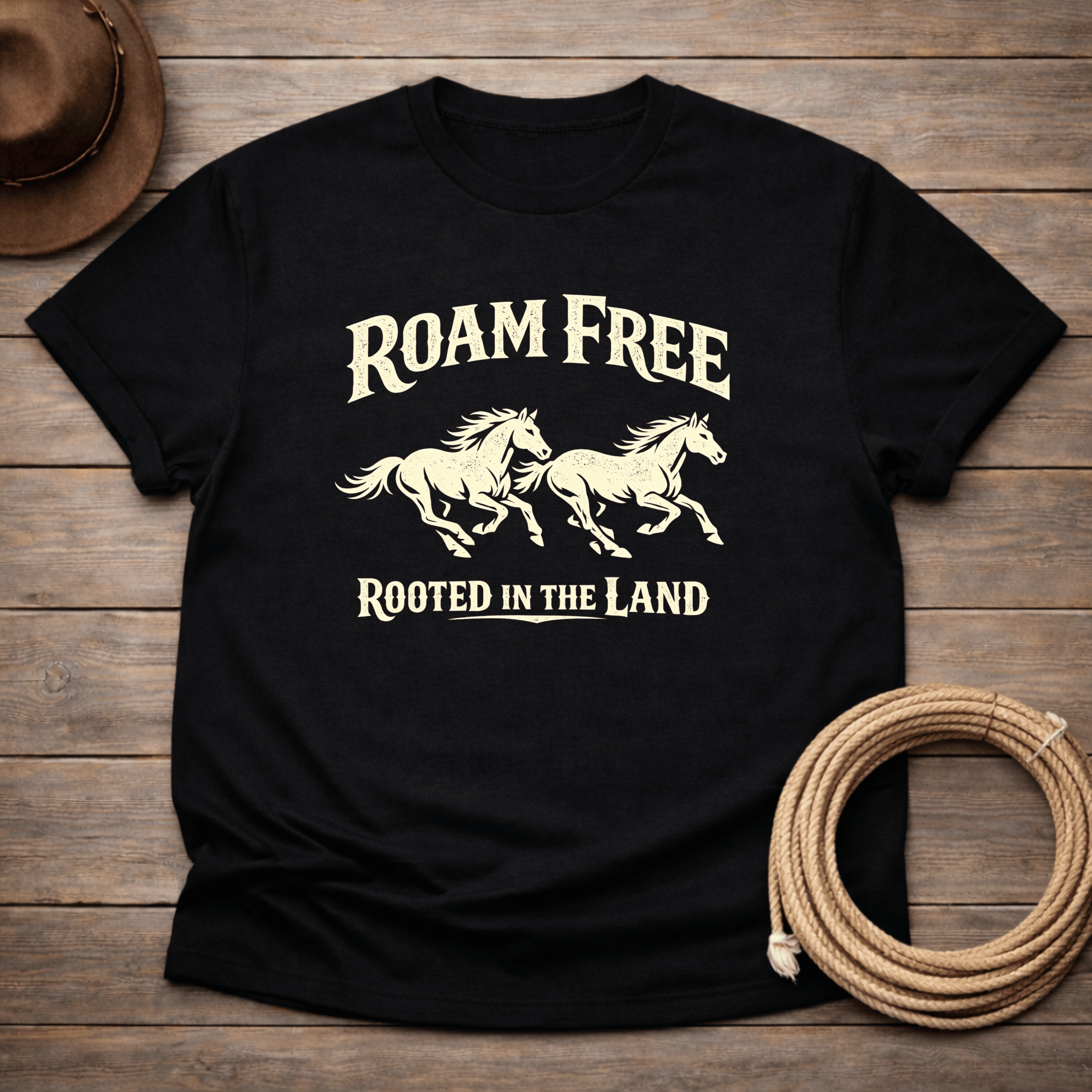Roam Free Rooted in the Land Mustang T-shirt
