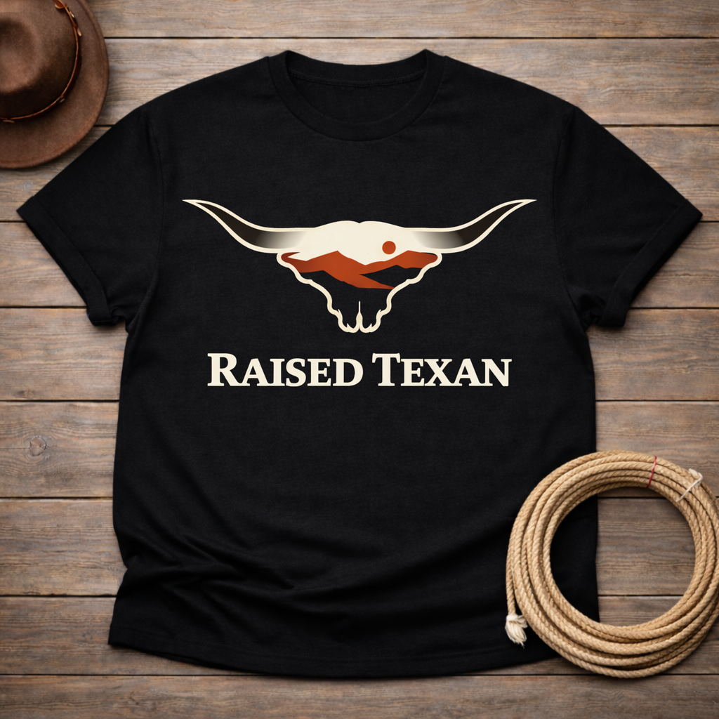 Raised Texan Longhorn Silhouette T-shirt