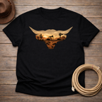 Longhorn Oil Rig Sunset T-shirt