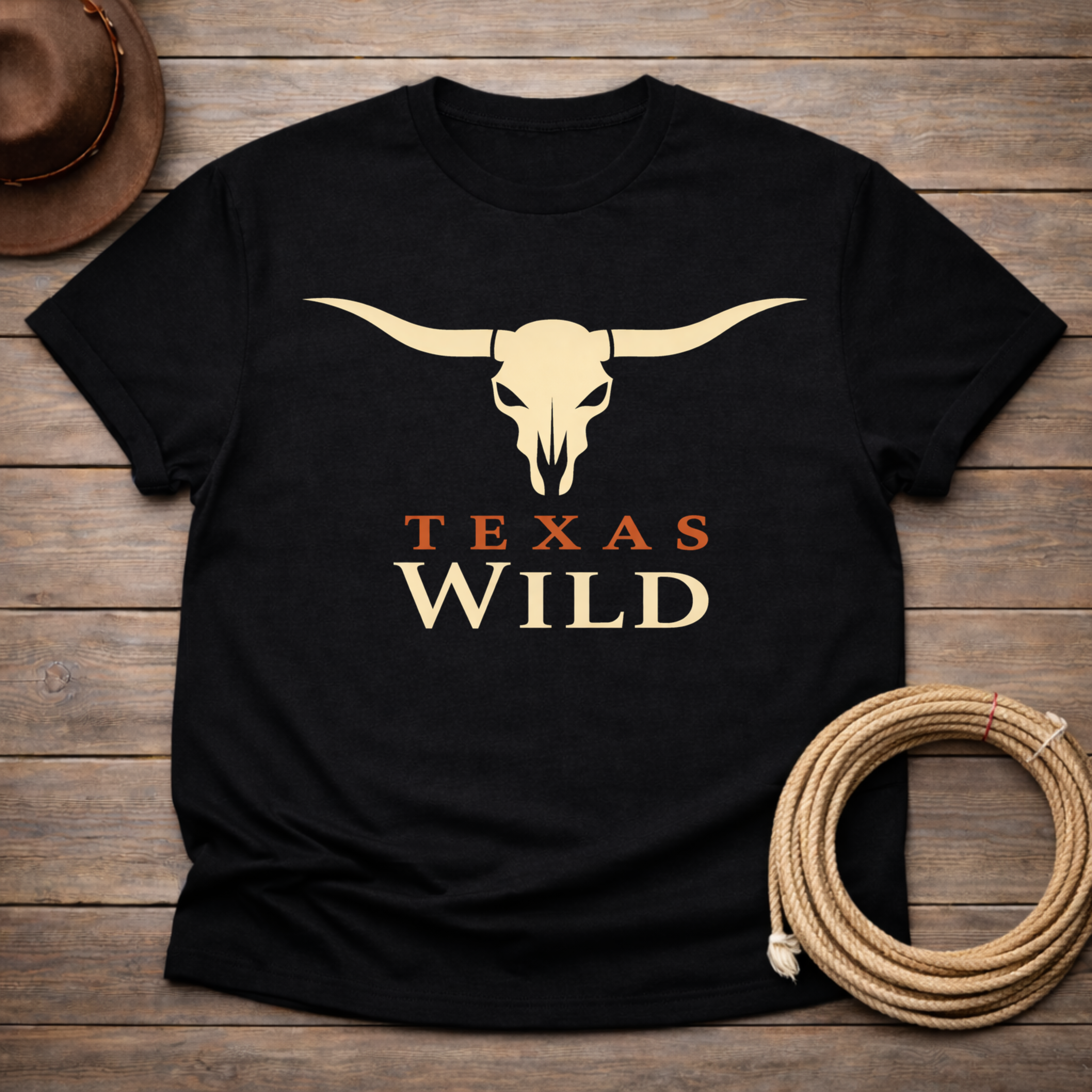 Texas Wild Longhorn Skull T-shirt