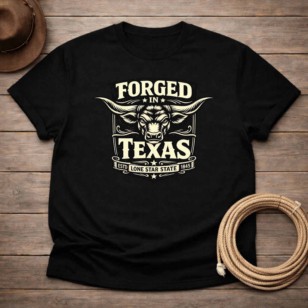 Forged in Texas Longhorn Badge T-shirt