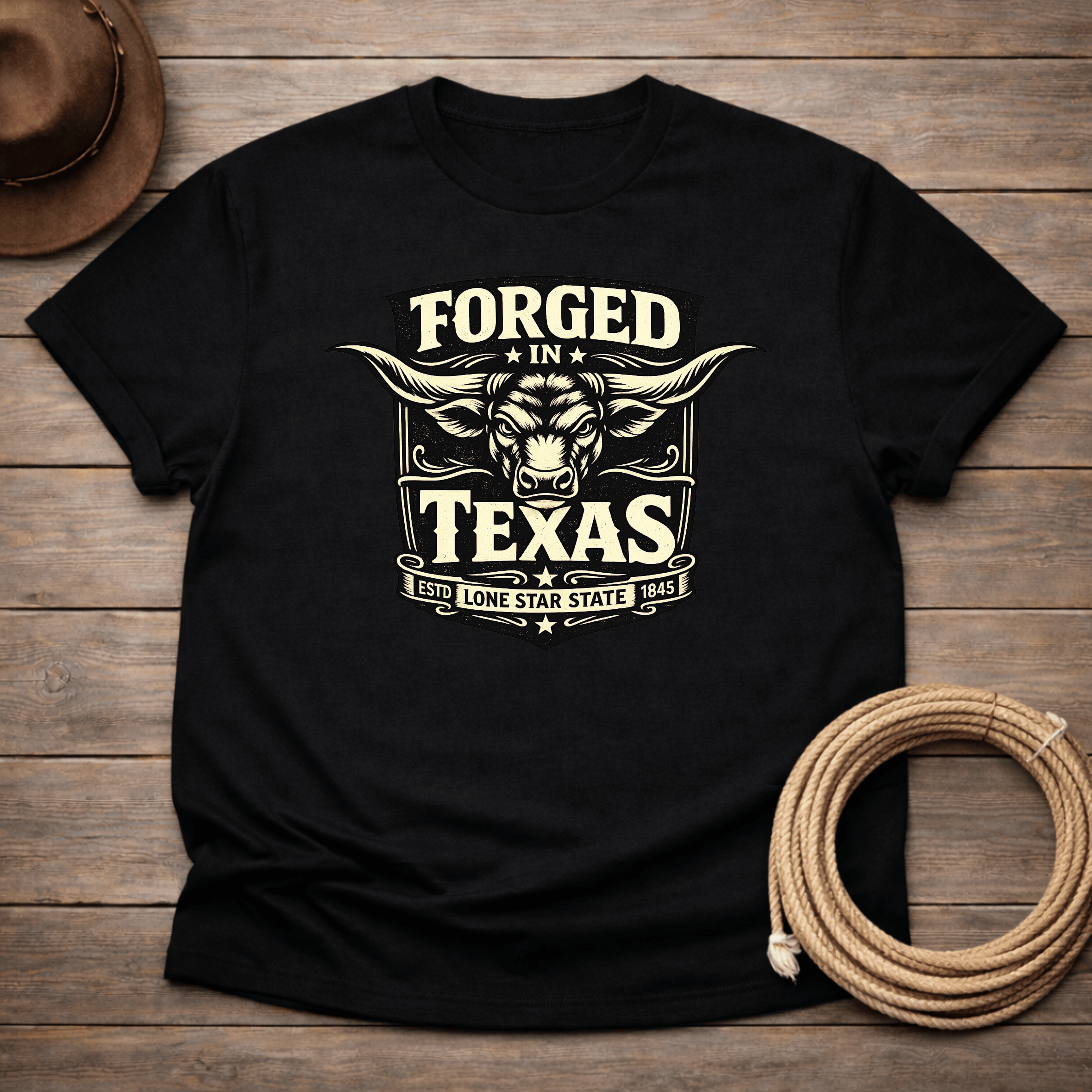 Forged in Texas Longhorn Badge T-shirt