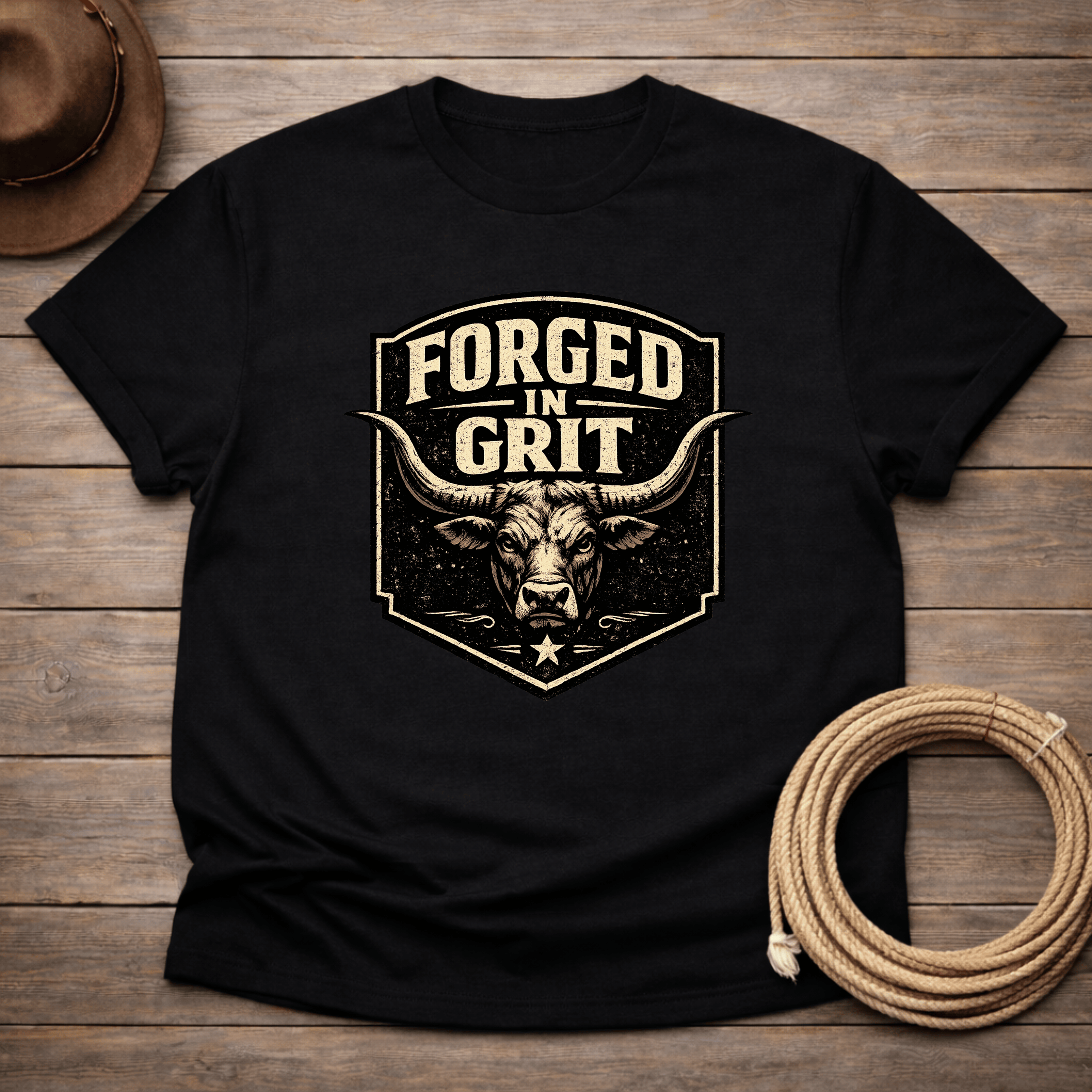 Forged in Grit Longhorn T-shirt