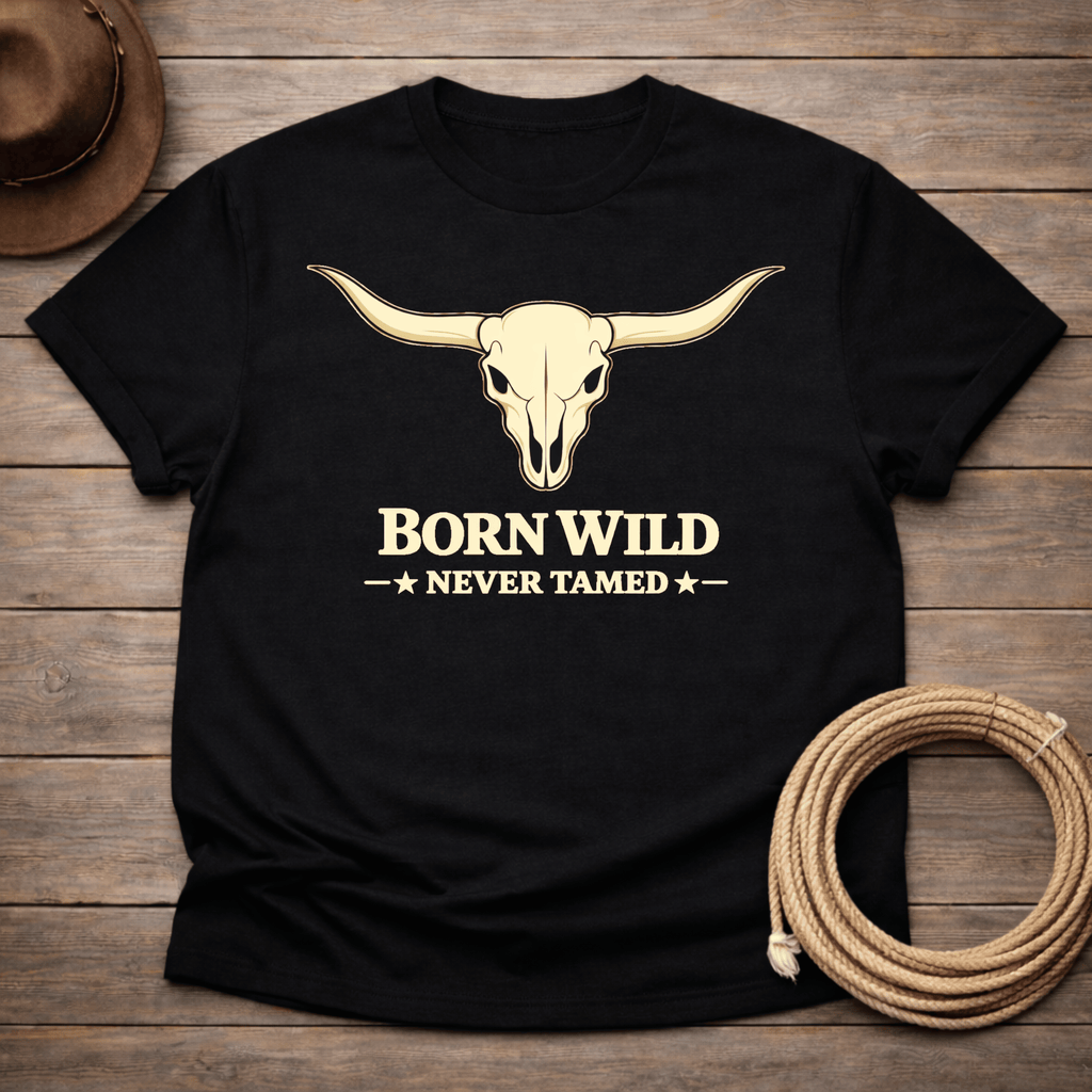 Born Wild Never Tamed Skull T-shirt