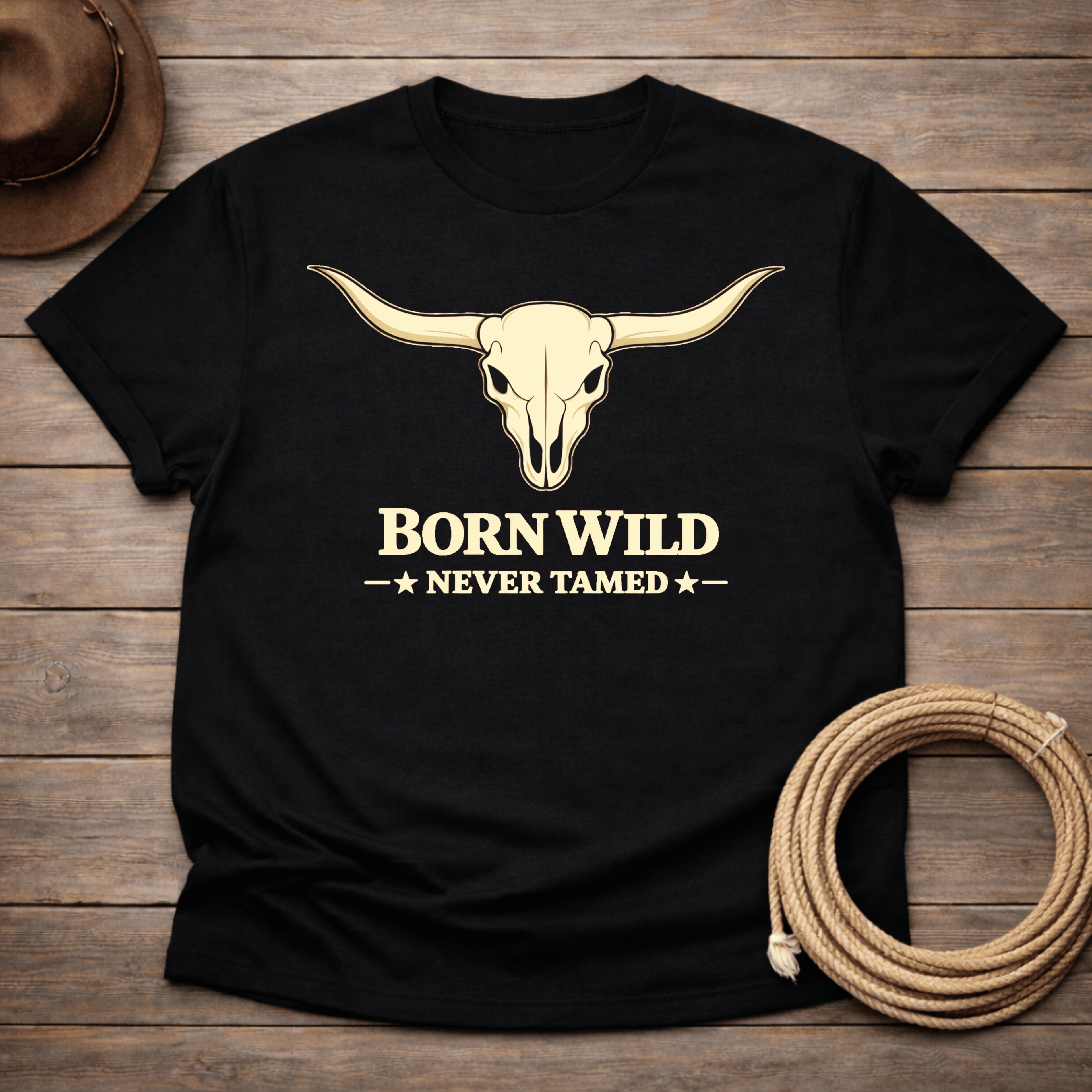 Born Wild Never Tamed Skull T-shirt
