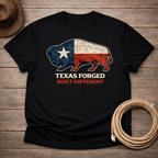 Texas Forged Built Different Buffalo Texas Flag T-shirt