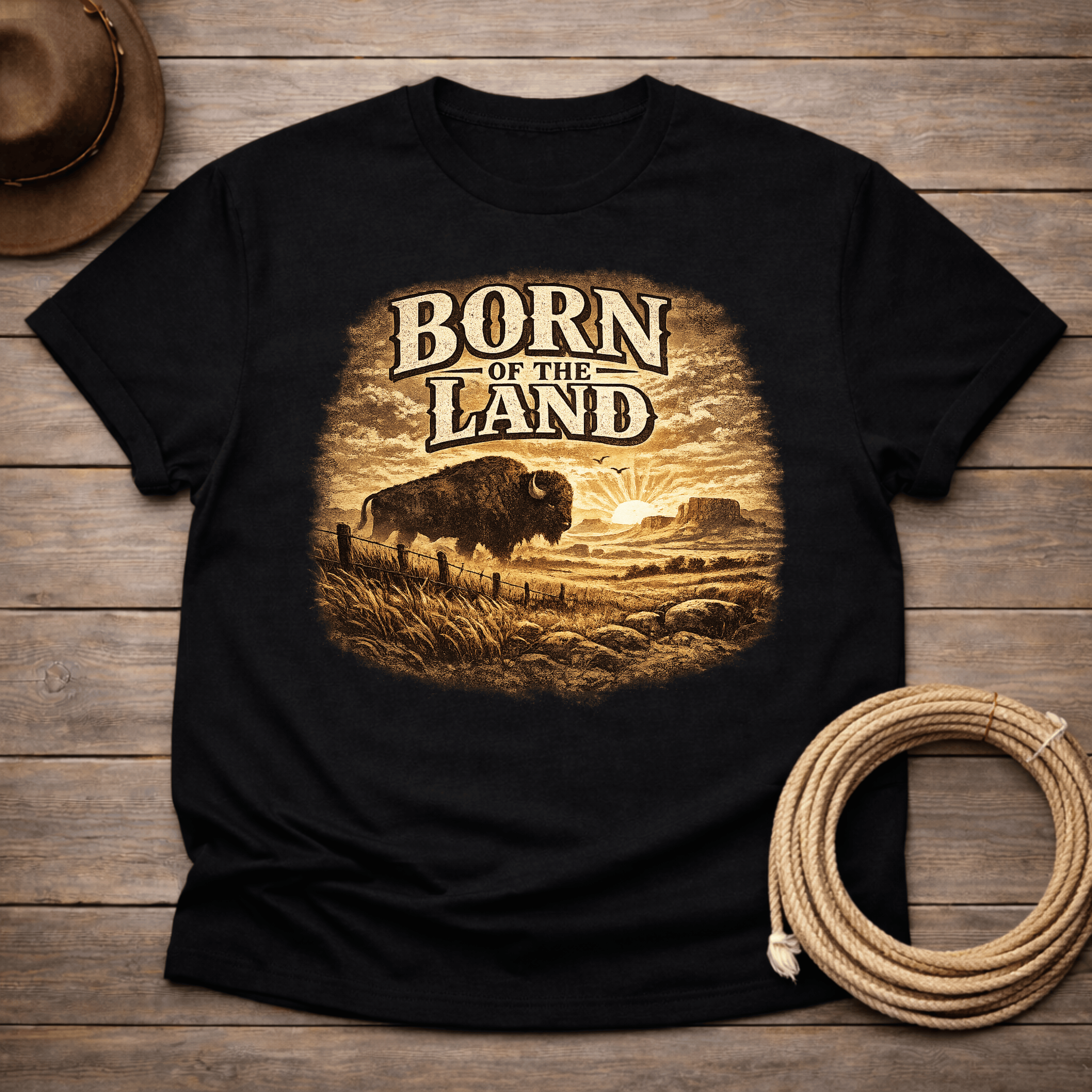 Born of the Land Buffalo T-shirt