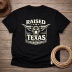 Raised in Texas Longhorn badge T-shirt
