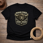 Roam Free Stay Wild Buffalo Head T-shirt