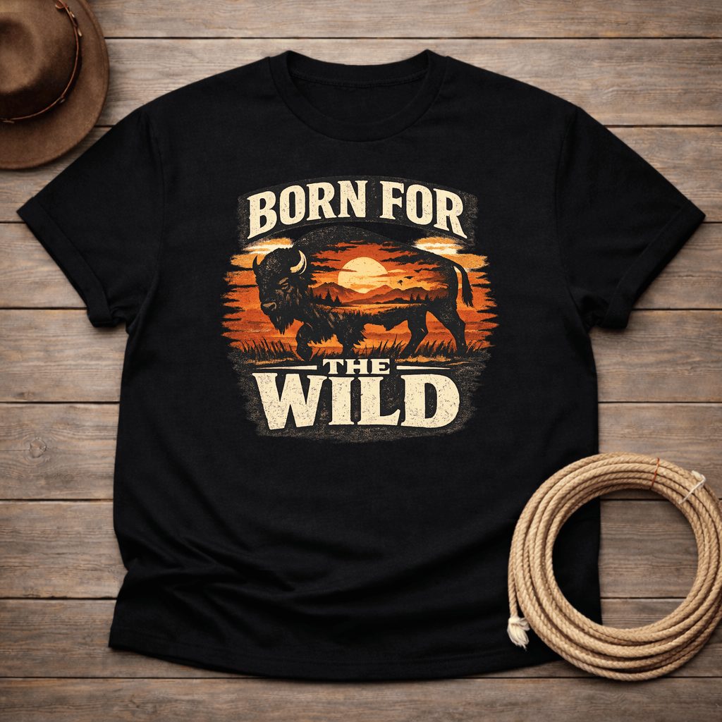 Born for the Wild Buffalo Sunset T-shirt