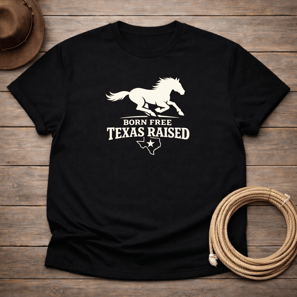 Born Free Texas Raised Mustang T-shirt