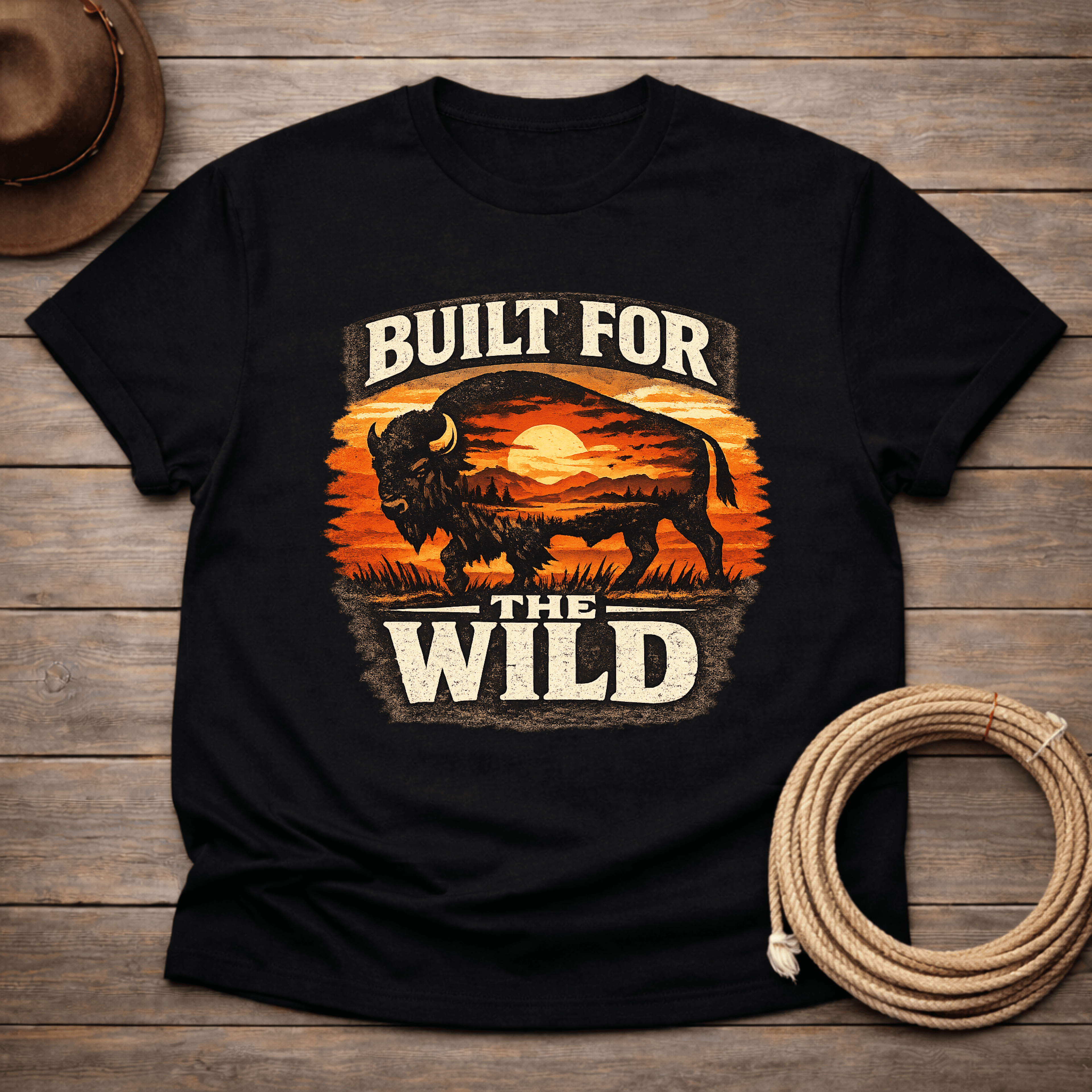 Built for the Wild Buffalo Sunset T-shirt