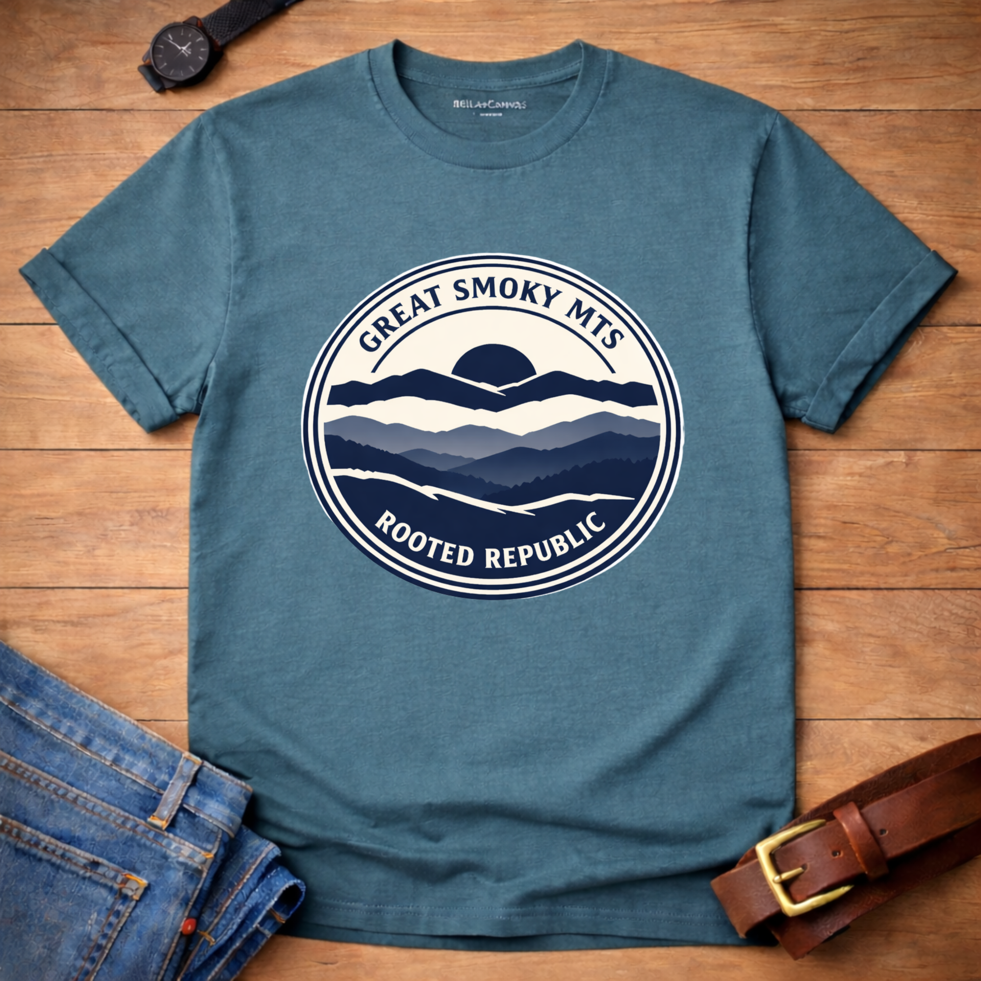 Great Smokey Mts Badge T-shirt