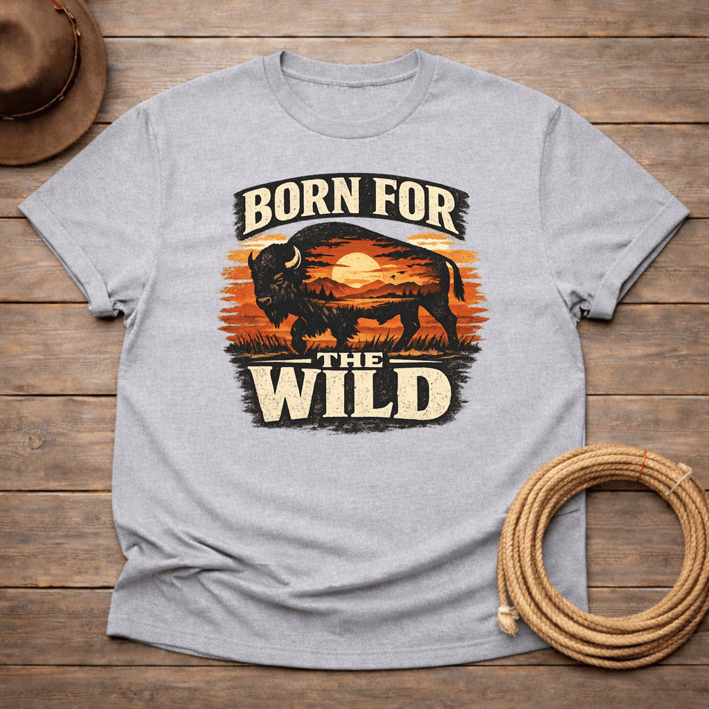 Born for the Wild Buffalo Sunset T-shirt