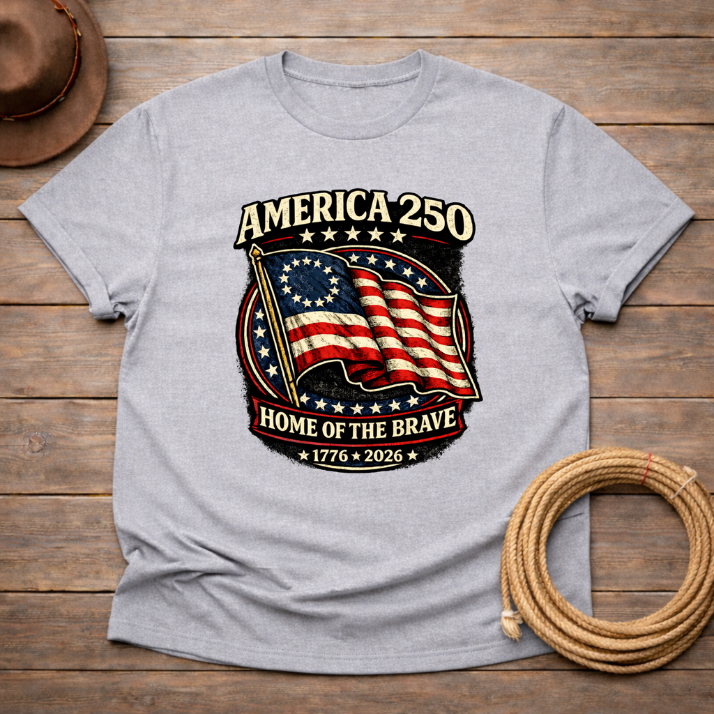 America 250 Home of the Brave Flag T-shirt