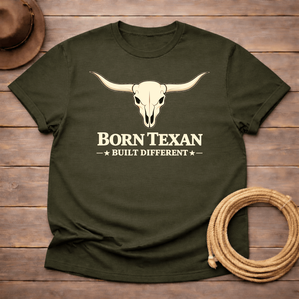 Born Texan Built Different T-shirt