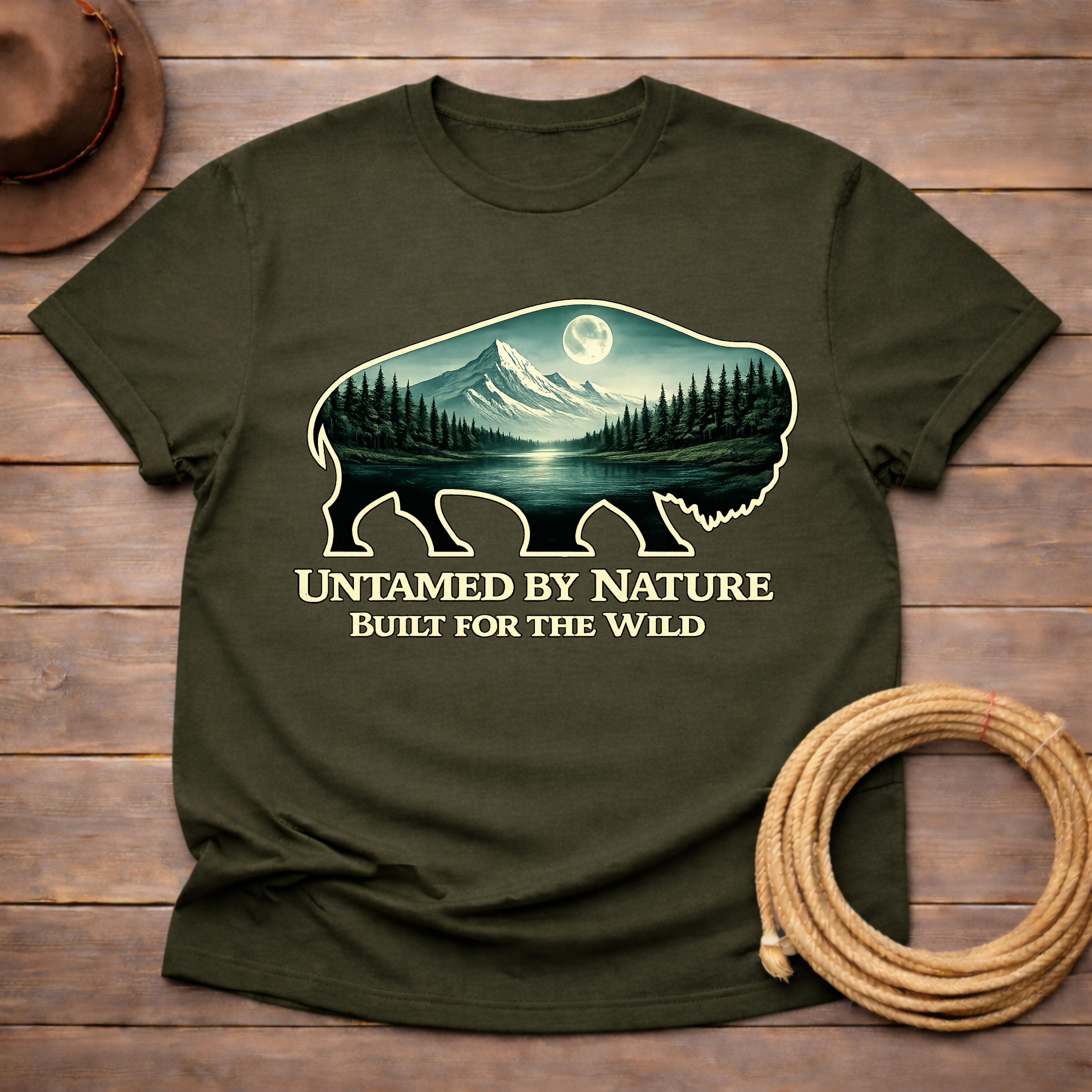 Untamed By Nature Buffalo Moon T-shirt