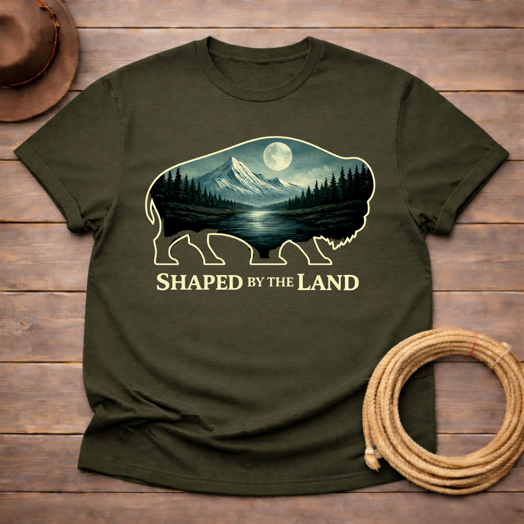 Shaped by the Land Buffalo Moon T-shirt