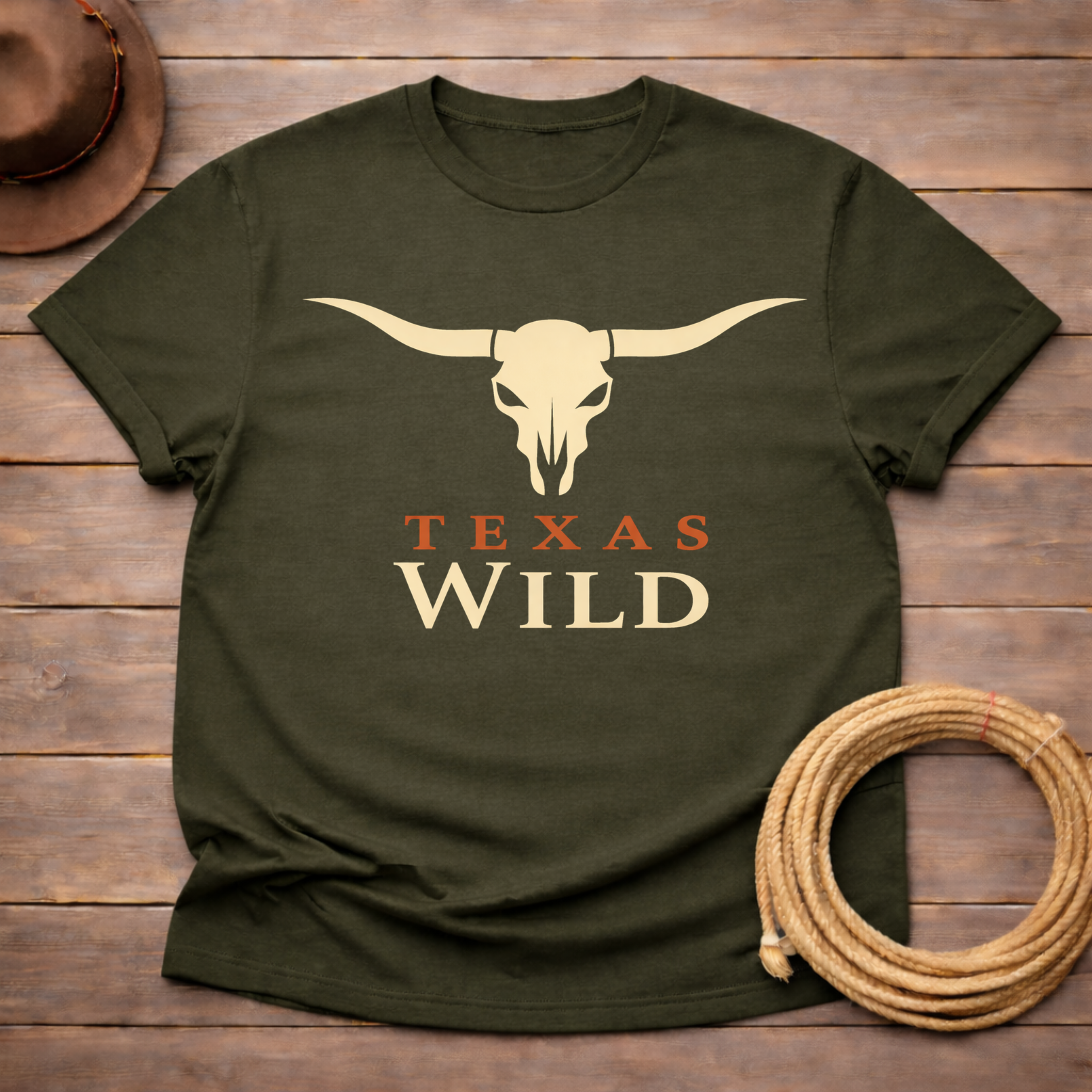 Texas Wild Longhorn Skull T-shirt