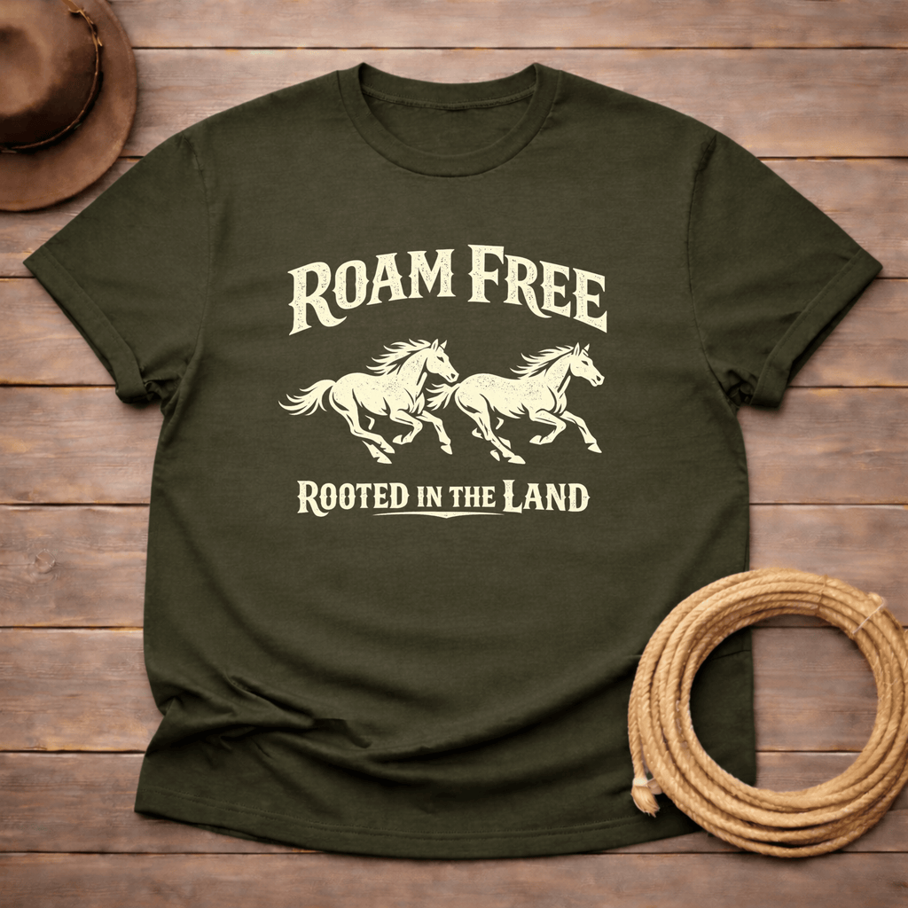 Roam Free Rooted in the Land Mustang T-shirt