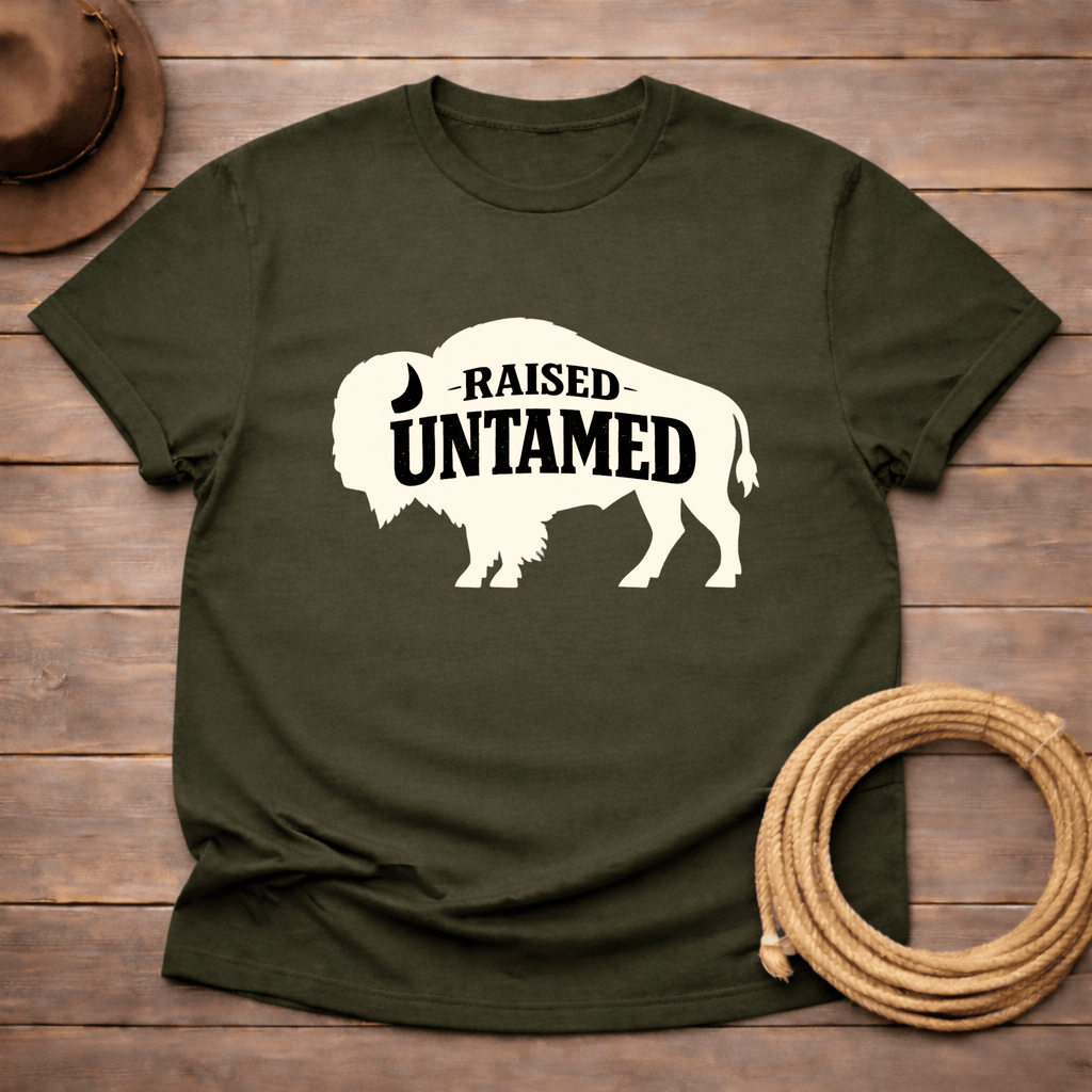 Raised Untamed While Buffalo T-shirt