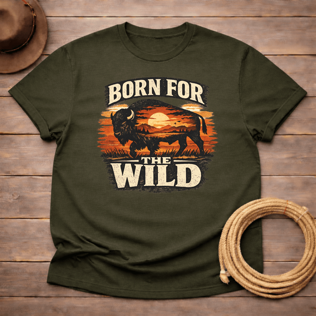 Born for the Wild Buffalo Sunset T-shirt