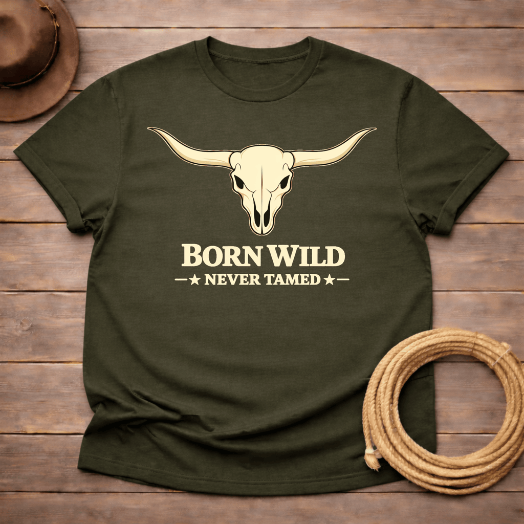 Born Wild Never Tamed Skull T-shirt