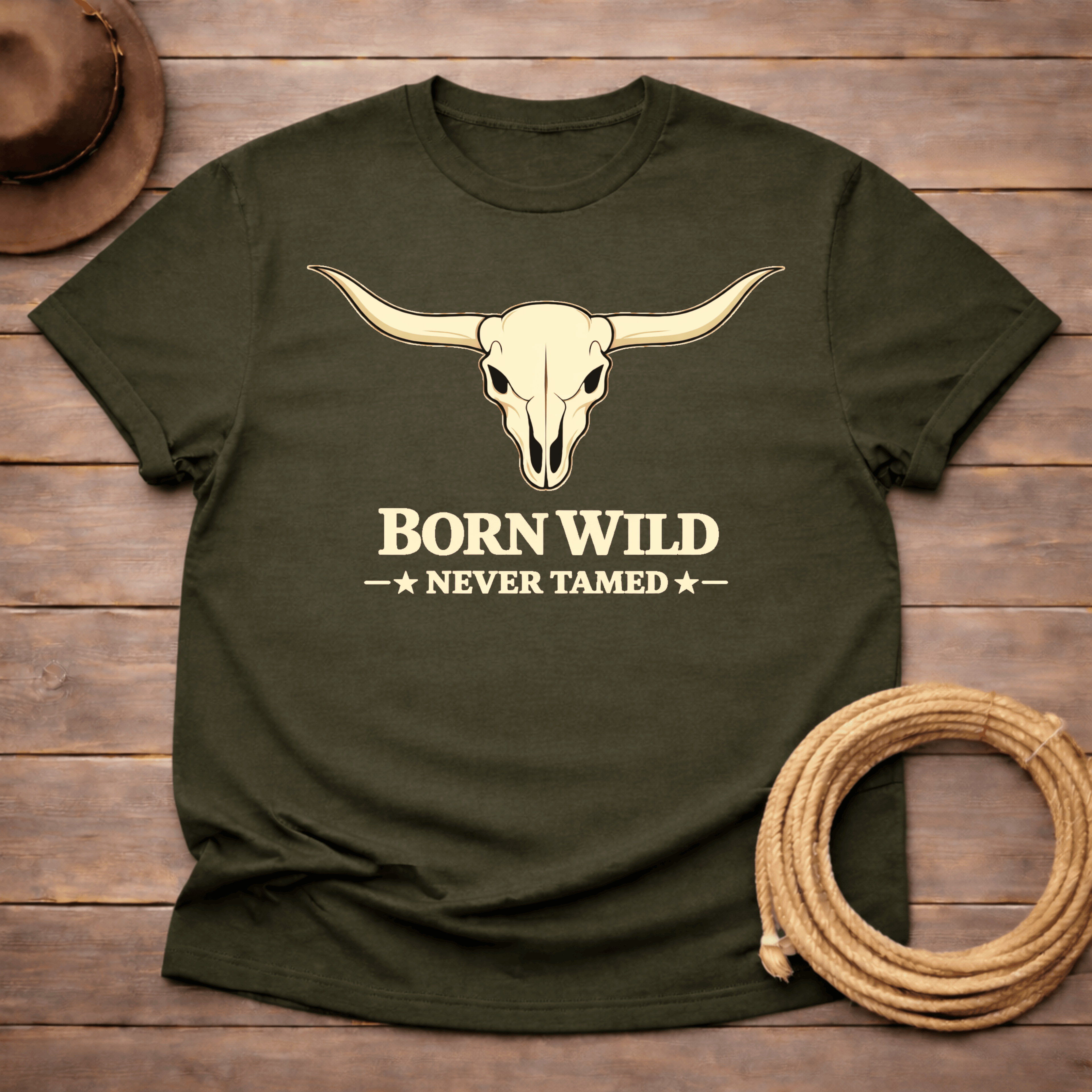 Born Wild Never Tamed Skull T-shirt
