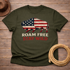 Roam Free Stay Wild Buffalo Flag T-shirt