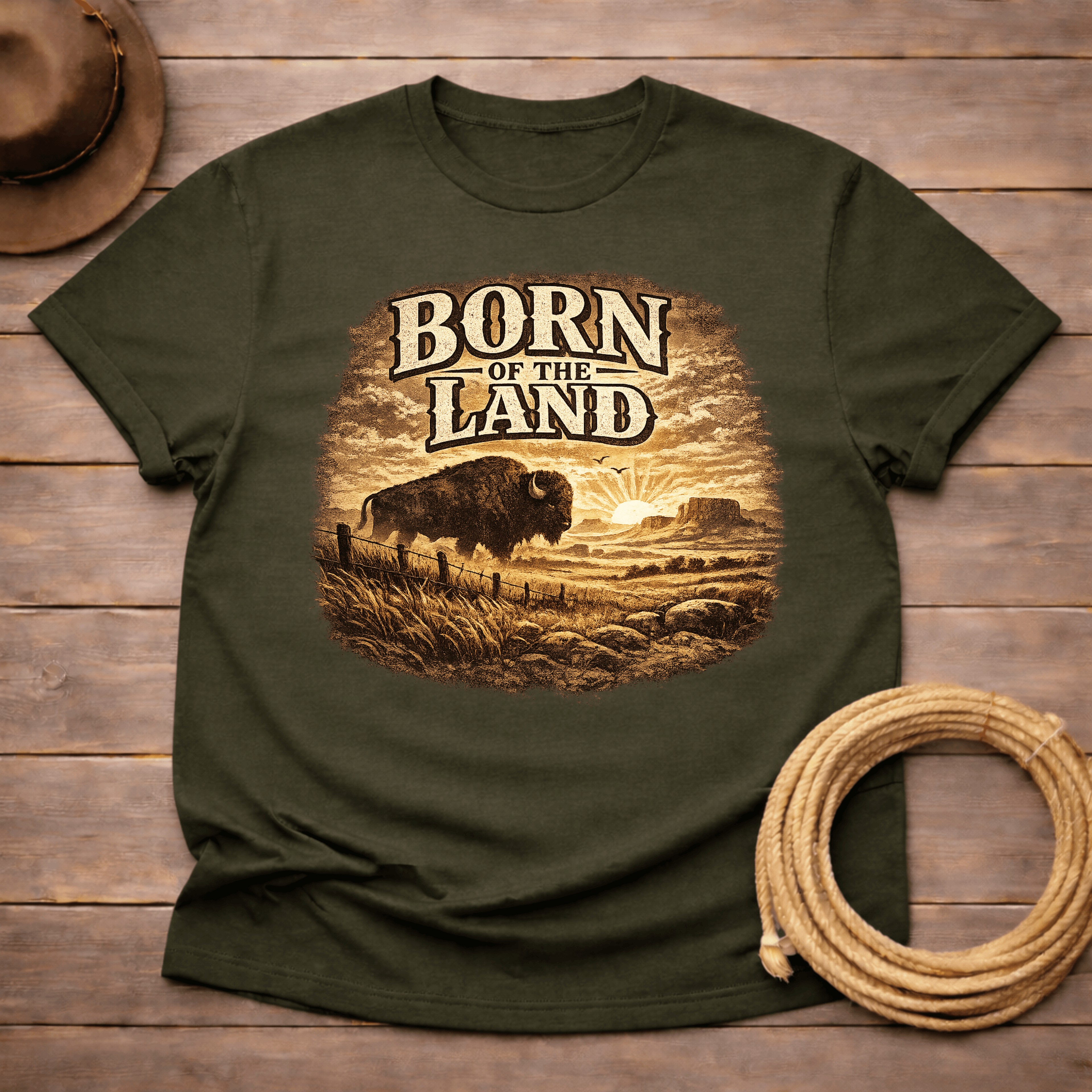 Born of the Land Buffalo T-shirt