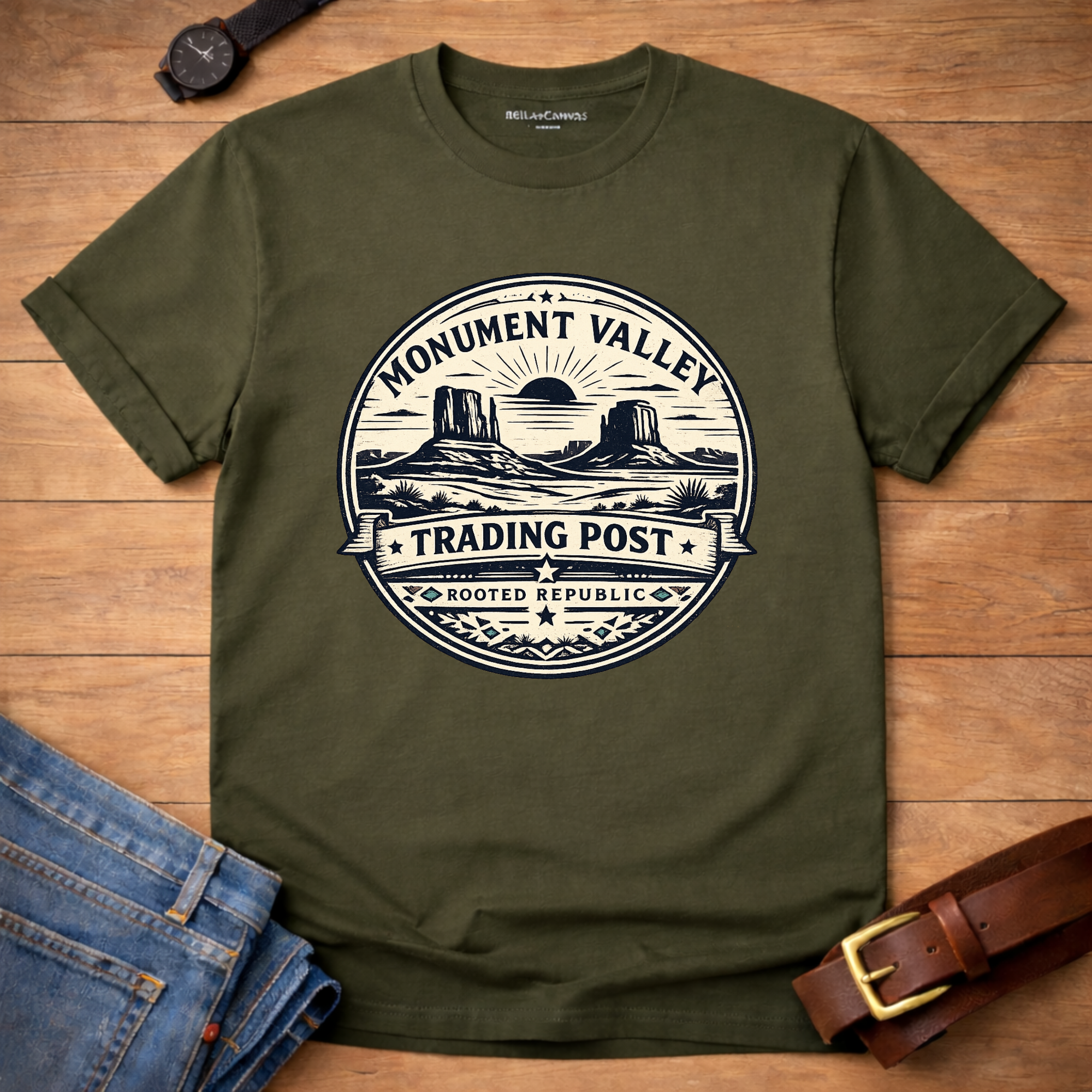 Momument Valley Trading Post Badge T-shirt
