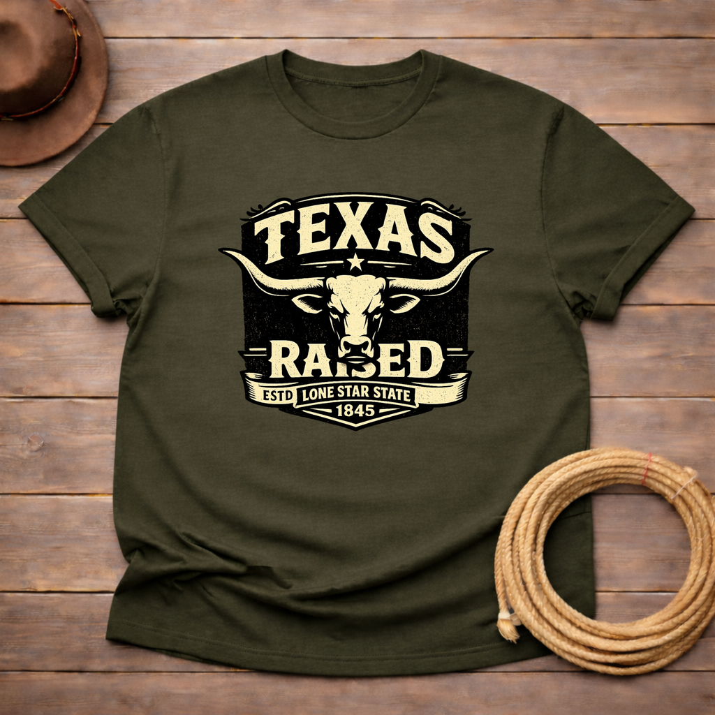 Texas Raised Longhorn Badge T-shirt