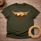 Longhorn Oil Rig Sunset T-shirt