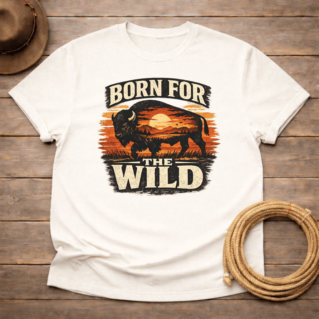 Born for the Wild Buffalo Sunset T-shirt
