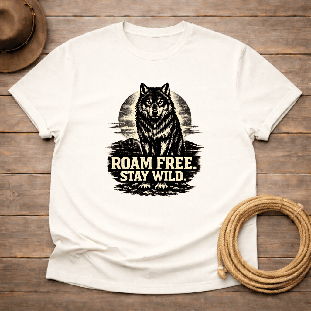 Roam Free Stay Wild Wolf T-shirt